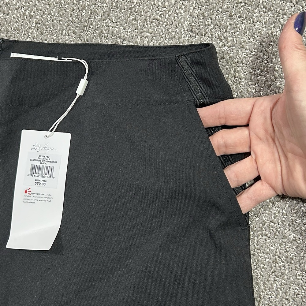 *NWT* Lady Hagen Essentials Black Woven Skort -Women's 12- Golf Tennis $50 - Picture 3 of 11